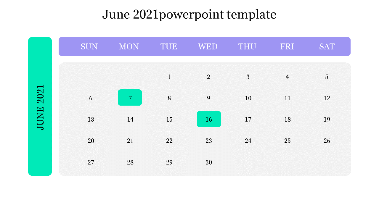 Amazing June 2021Powerpoint Template Slide Designs
